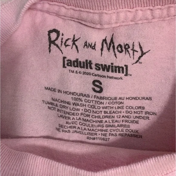 Rick and Morty T-Shirt. Adult Swim. Pink. Size S. EUC Unisex - Picture 4 of 5